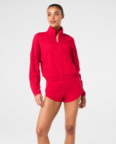 SPANX® Get Moving Textured Half Zip | Spanx Red